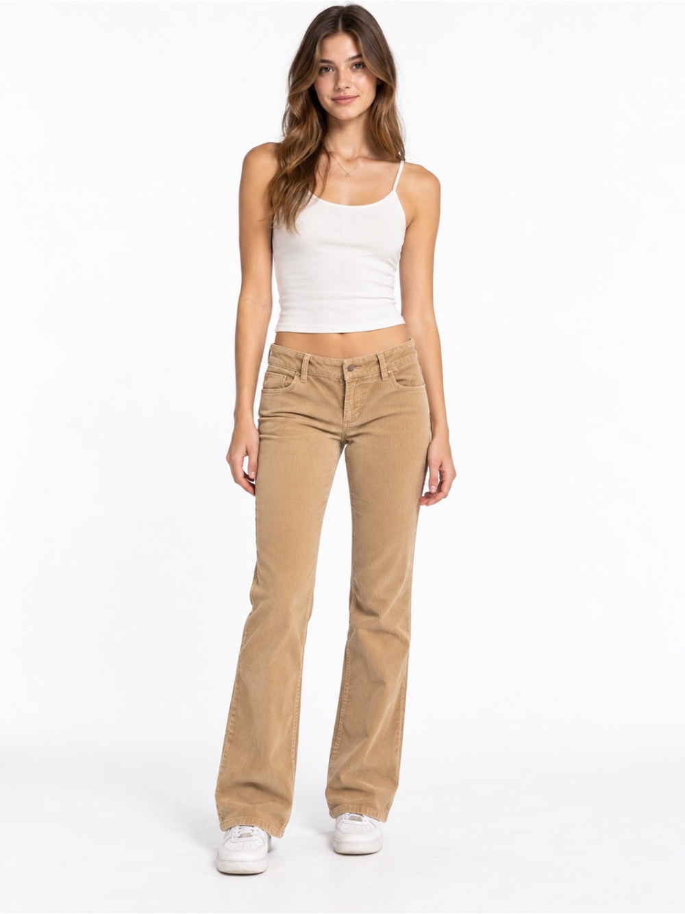 American Eagle Outfitters Y2K Corduroy Low Rise Bootcut Pants Tan Size 0